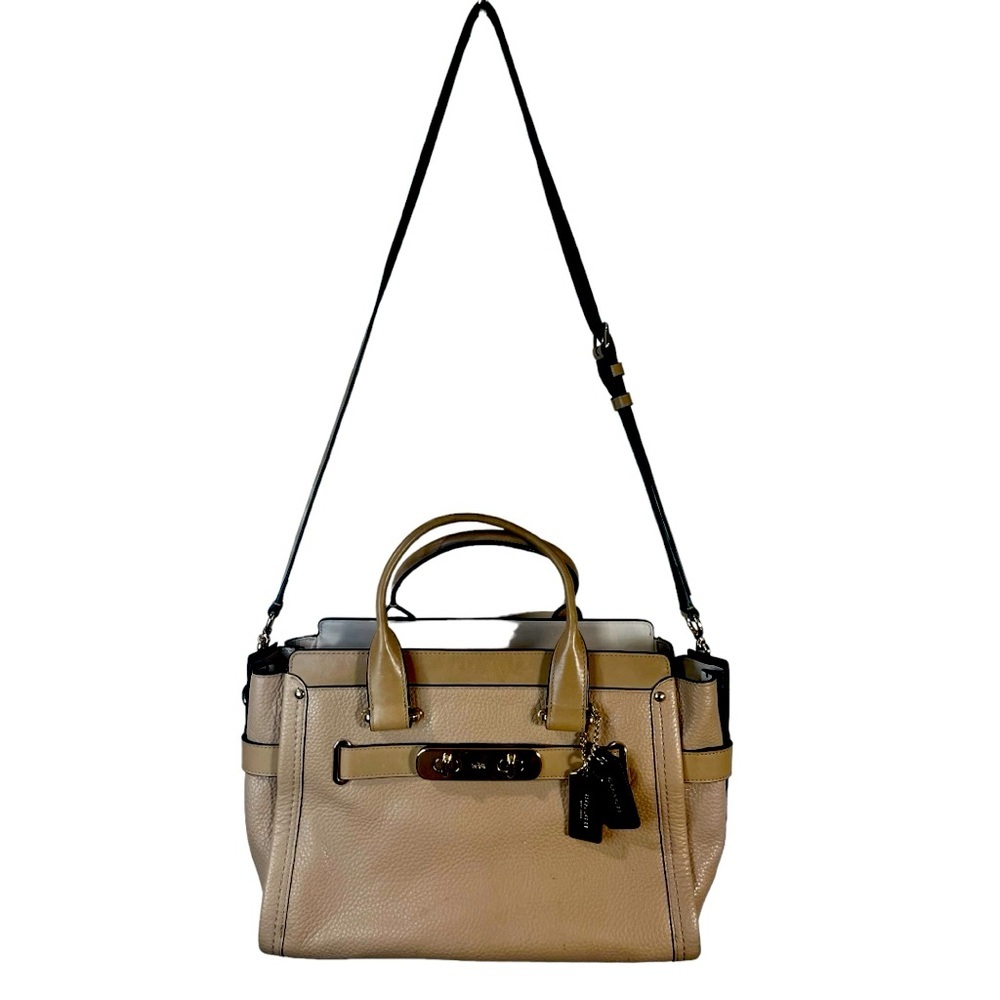 Coach  Carryall Pebble Leather Satchel.